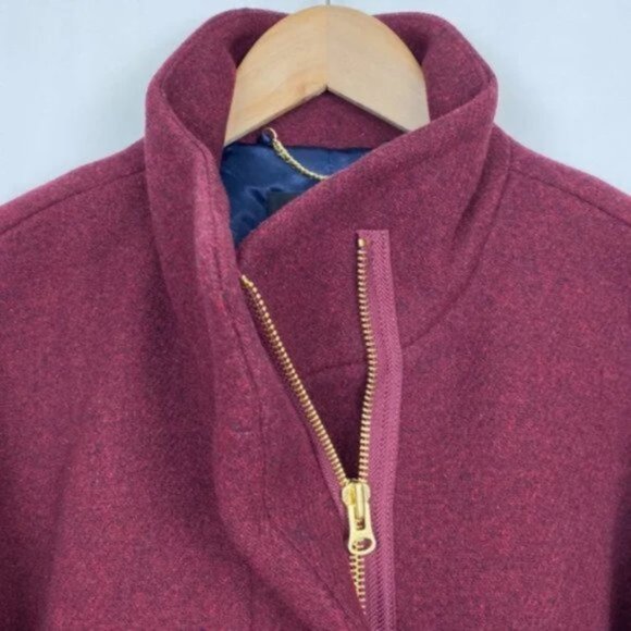 NWT J.Crew 6 Cocoon Coat Italian Stadium Cloth Wool Burgundy Red - Picture 6 of 11